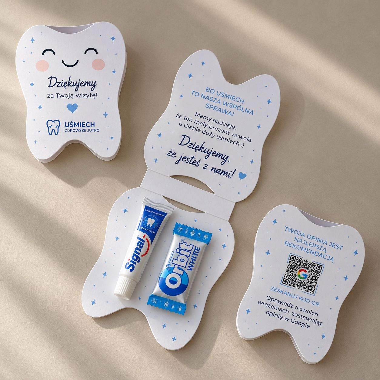 Karta - podziękowanie dla pacjenta w kształcie ZĘBA 🦷 - obrazek 2